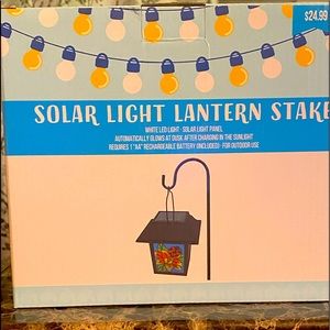 Outside solar light lantern stake